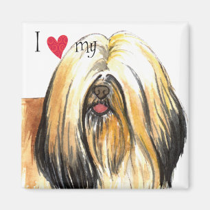 Ik houd van mijn Lhasa Apso Magneet