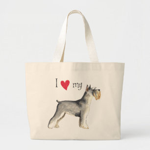 Ik houd van mijn MiniatuurSchnauzer Grote Tote Bag