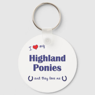 Ik houd van Mijn Poneys van het Hoogland Sleutelhanger