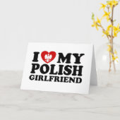 Ik houd van Mijn Pools Vriendin Kaart (Gele Bloem)