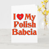 Ik houd van Mijn Poolse Babcia (Grootmoeder) Kaart (Gele Bloem)