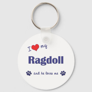 Ik houd van Mijn Ragdoll (Mannelijke Kat) Sleutelhanger