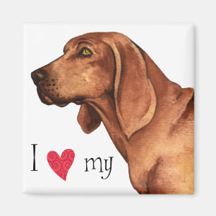 Ik houd van mijn Redbone Coonhound Magneet