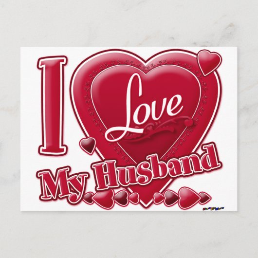Ik houd van Mijn rood van de Echtgenoot - hart Briefkaart (Voorkant)