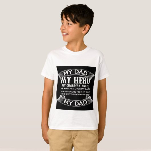 Ik houd van mijn vader  "My Dad My hero" T-shirt (Voorkant volledig)