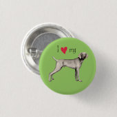 Ik houd van mijn Weimaraner Ronde Button 3,2 Cm (Voorkant /achterkant)