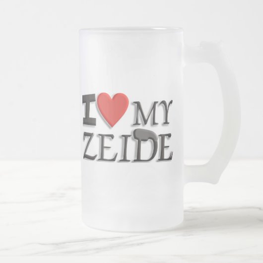 Ik houd van mijn Zeide Matglas Bierpul (Rechts)