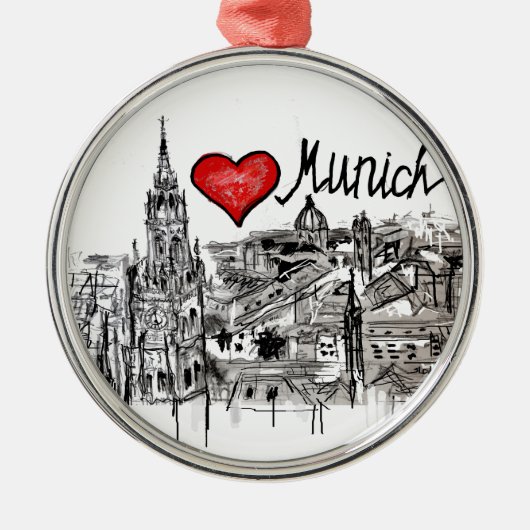 Ik houd van München Metalen Ornament (Voorkant)