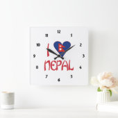 Ik houd van Nepal Vierkante Klok (Huis)