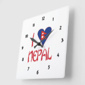 Ik houd van Nepal Vierkante Klok (Hoek)