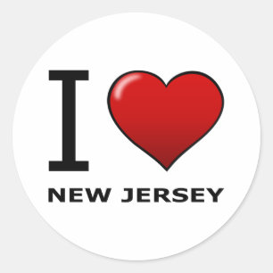IK HOUD VAN NEW JERSEY RONDE STICKER