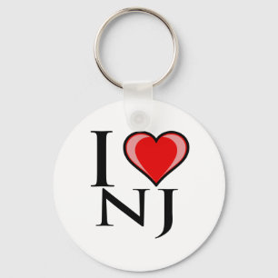 Ik houd van NJ - New Jersey Sleutelhanger