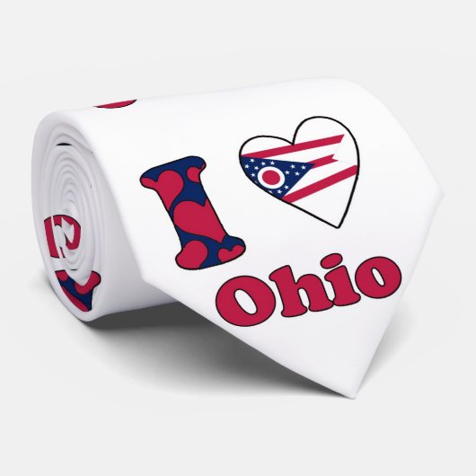 Ik houd van Ohio Stropdas (Opgerold)