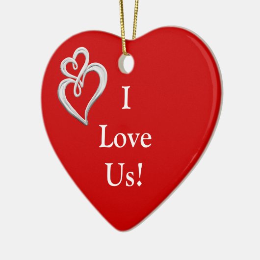 Ik houd van ons Hart Onament Keramisch Ornament (Links)