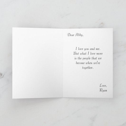 Ik houd van ons zwarte & witte kaart (Binnen)