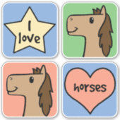Ik houd van Paarden Sticker (Voorkant)