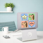 Ik houd van Paarden Sticker (Laptop op bureau)