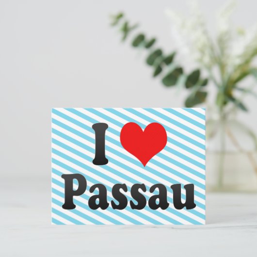Ik houd van Passau, Duitsland. Ich Liebe Passau, Briefkaart (Staand voorkant)