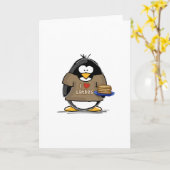 Ik houd van Pinguïn Latkes Kaart (Gele Bloem)