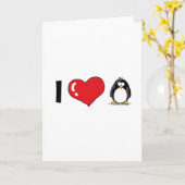 Ik houd van Pinguïnen Kaart (Gele Bloem)
