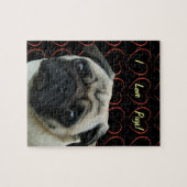 Ik houd van Pugs met Harten Legpuzzel (Horizontaal)