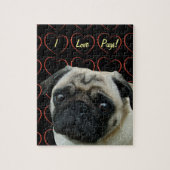 Ik houd van Pugs met Harten Legpuzzel (Verticaal)