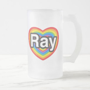 Ik houd van Ray. Ik houd van u Ray. Hart Matglas Bierpul
