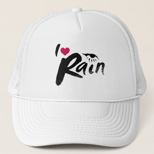 Ik houd van Regen Trucker Pet (Voorkant)