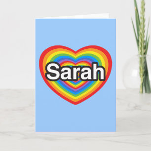 Ik houd van Sarah. Ik houd van u Sarah. Hart Kaart