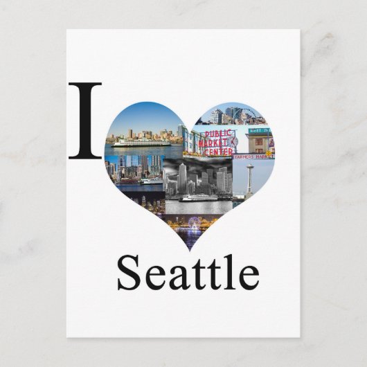 Ik houd van Seattle Briefkaart (Voorkant)