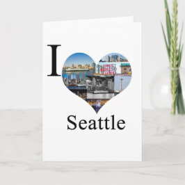 Ik houd van Seattle Feestdagen Kaart