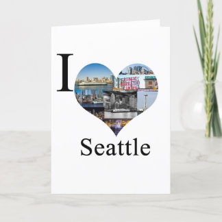Ik houd van Seattle Feestdagen Kaart