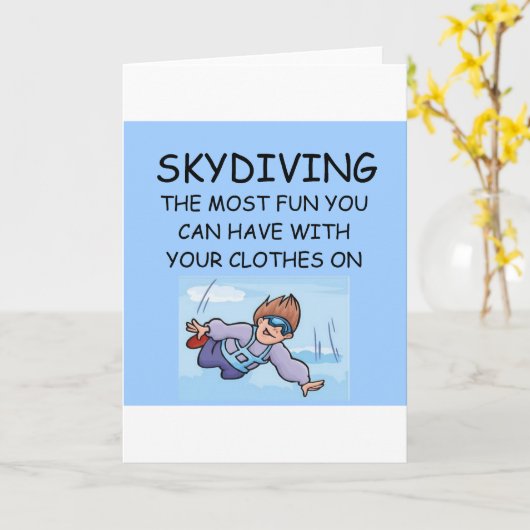 ik houd van skydiving kaart (Gele Bloem)