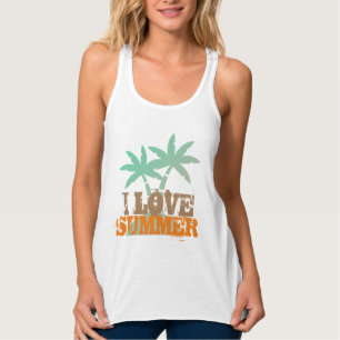 IK HOUD VAN SUMMER kleurrijke zomervibes palmvrouw Tanktop