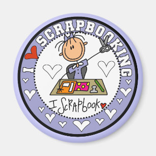 Ik houd van T-shirts Scrapbooking en Giften Magneet