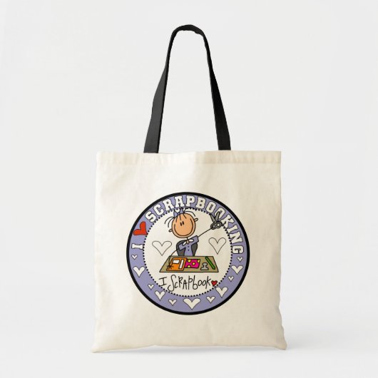 Ik houd van T-shirts Scrapbooking en Giften Tote Bag (Voorkant)
