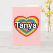 Ik houd van Tanya. Ik houd van u Tanya. Hart Kaart (Gele Bloem)