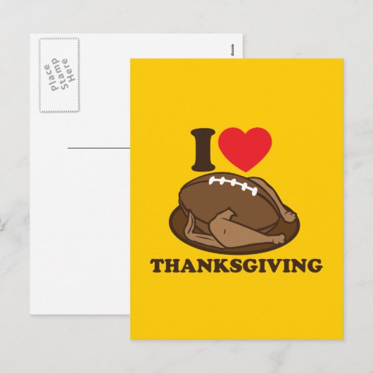 Ik houd van Thanksgiving Feestdagenkaart (Voorkant / Achterkant)