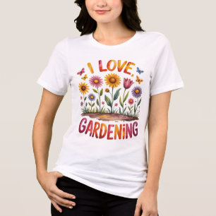 Ik Houd van Tuinieren Plant- en Bloemenliefhebbers Tri-Blend Shirt
