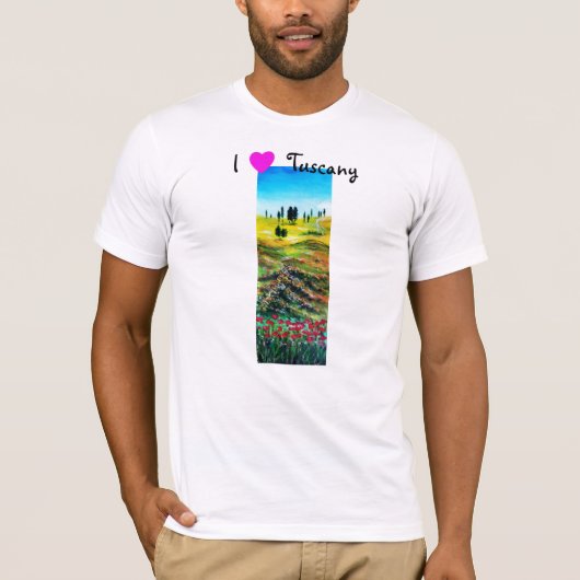 IK HOUD VAN TUSCANY EN POPPIËN T-SHIRT (Voorkant)