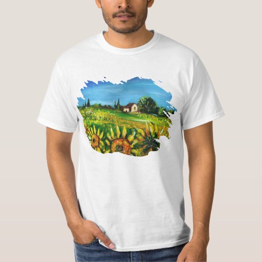 IK HOUD VAN TUSCANY EN SUNFLOWERS T-SHIRT (Voorkant)