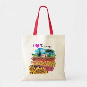 IK HOUD VAN TUSCANY EN SUNFLOWERS TOTE BAG