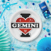 Ik houd van Tweeling Papieren Bordje (Feest)