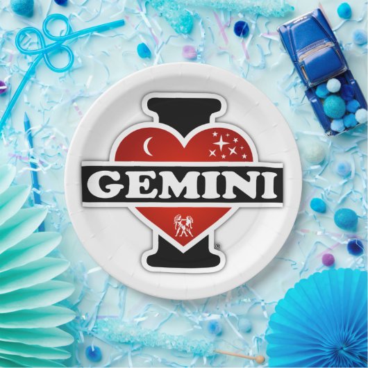 Ik houd van Tweeling Papieren Bordje (Feest)