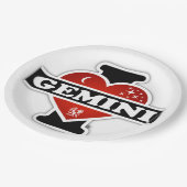 Ik houd van Tweeling Papieren Bordje (Gekanteld)