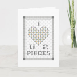 Ik houd van U 2 Stukken van het Wenskaart Kaart