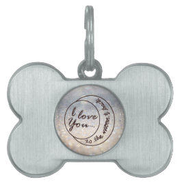 Ik houd van u aan de Maan & de Rug Huisdieren Naamplaatje