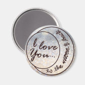 Ik houd van u aan de Maan & de Rug Magneet (Voorkant / Achterkant)