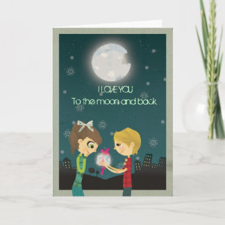 Ik houd van u aan de maan en de rug - GCard Kaart