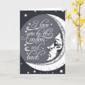 Ik houd van u aan de Maan en de Rug Kaart (Gele Bloem)